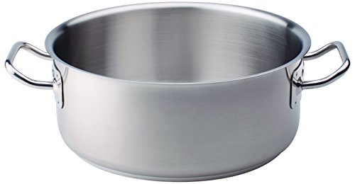 Pentole Agnelli COIX3106E24 Acciaio Inox 18/10 Casseruola Bassa con Due Maniglie. 24 cm von Pentole Agnelli