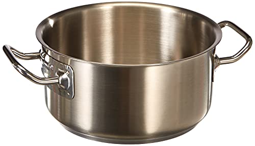 Pentole Agnelli Edelstahl 18/10 flache Kasserolle mit zwei Griffen 20 cm stahl von Baldassare Agnelli