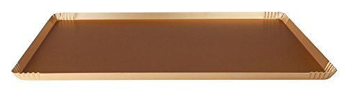 Pentole Agnelli Pasteria und Pizzatablett, eloxiert, Aluminium, goldfarben, 37,5 x 24,5 x 1,5 cm von Baldassare Agnelli