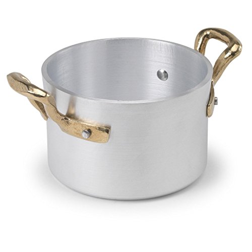 Pentole Agnelli Kollektion 1932 casseruolino hoch A Servieren aus Aluminium mit Zwei Griffen in Messing, Durchmesser 100 mm Ohne Antihaftbeschichtung Pentole Agnelli Kollektion 1932 casseruolino hoch A Servieren aus Aluminium mit Zwei Griffen in Messing, Durchmesser 100 mm Ohne Antihaftbeschichtung von Baldassare Agnelli