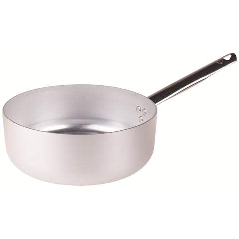 Pentole Agnelli Linie Aluminium 3 mm Schmortopf mit 1 Griff 28 cm Silber/schwarz von Baldassare Agnelli