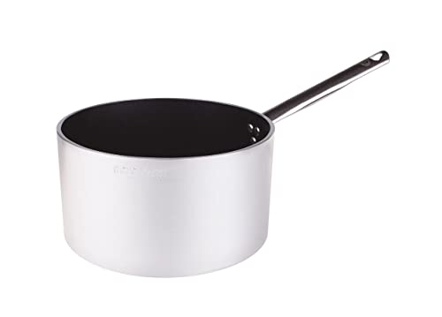 Pentole Agnelli Linie Aluminium 5 mm Platinum Gratinplatte mit 1 Griff hoch 24 cm Silber/schwarz von Baldassare Agnelli