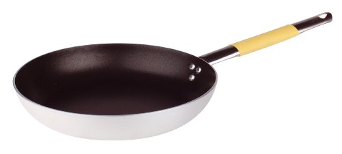 Pentole Agnelli Linie Cookware System Flache Bratpfanne mit Rohrgriff aus Edelstahl, Durchmesser 20 cm, Geflügelgelb, Cool, Silber/Gelb von Pentole Agnelli