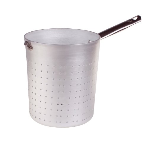 Pentole Agnelli Nudelsieb/scaldapasta Zylindrische aus Aluminium mit Griff aus Edelstahl, Silber 16 cm Silber/schwarz von Baldassare Agnelli