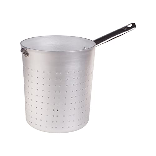Pentole Agnelli Nudelsieb/scaldapasta Zylindrische aus Aluminium mit Griff aus Edelstahl, Silber 20 cm Silber/schwarz von Baldassare Agnelli