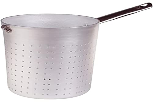 Pentole Agnelli Nudelsieb/scaldapasta Zylindrische aus Aluminium mit Griff aus Edelstahl, Silber 24 cm Silber/schwarz von Baldassare Agnelli