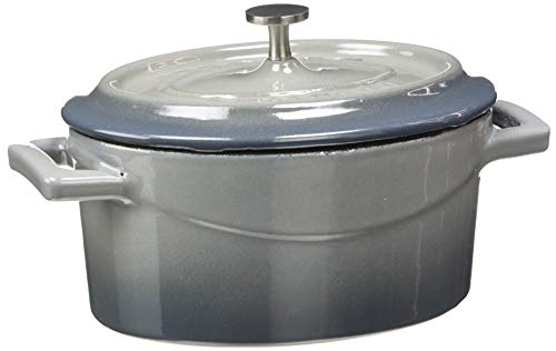 Baldassare Agnelli Slowcook Ovale Auflaufform aus Gusseisen mit 2 Griffen, grau, 12 cm von Baldassare Agnelli
