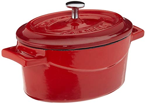 Baldassare Agnelli Slowcook Ovale Auflaufform aus Gusseisen mit 2 Griffen, rot, 12 cm von Baldassare Agnelli