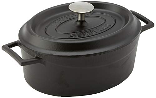Pentole Agnelli Slowcook Kasserolle oval mit 2 Griffen, aus Gusseisen 3.3 litri Mattschwarz Pentole Agnelli Slowcook Kasserolle oval mit 2 Griffen, aus Gusseisen 3.3 litri Mattschwarz von Baldassare Agnelli