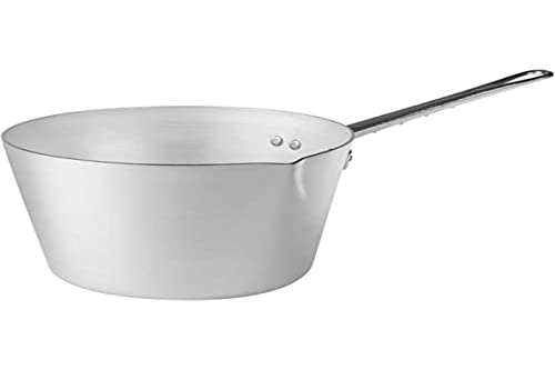 Baldassare Agnelli Linie Family Cooking Aluminium Konische Kasserolle mit einem Griff und Auslauf, Metall, Silber/schwarz, 20 cm von Baldassare Agnelli