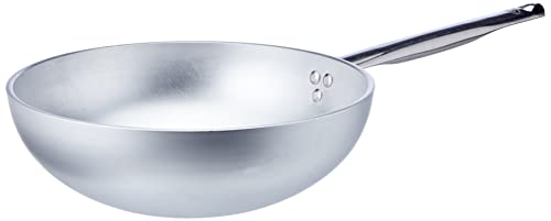 Pentole Agnelli Wok Induktion, Aluminium, mit Boden, Griff aus Edelstahl, Silber 28 cm Silber/schwarz von Pentole Agnelli