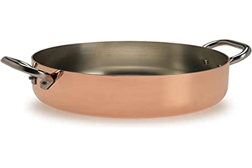 Pentole Agnelli ALCU106PI28 Niedriger kupferfarbener Topf mit 2 Stahlgriffen, verzinntes Kupfer mit Induktionsboden, 28 cm von Baldassare Agnelli