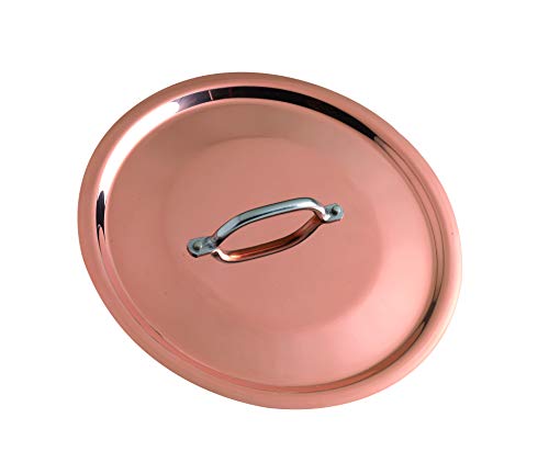 Pentole Agnelli ALCU129T28 Verzinnter Kupferdeckel zur Induktion mit Edelstahlbrücke, 28 cm von Baldassare Agnelli
