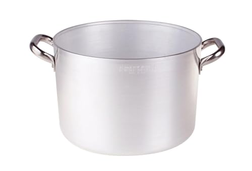 Pentole Agnelli Linie Aluminium 3 mm hohe Kasserolle mit 2 Griffen 18 cm Silber/schwarz von Baldassare Agnelli