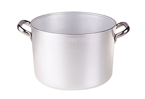 Pentole Agnelli Linie Aluminium 3 mm hohe Kasserolle mit 2 Griffen 50 cm Silber/schwarz von Baldassare Agnelli