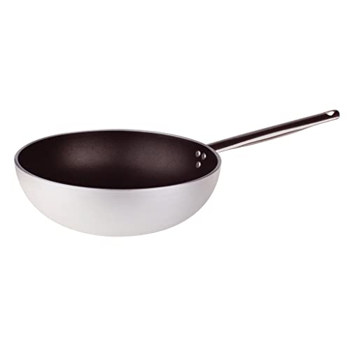 Pentole Agnelli alsa2111ws28 Linie Aluminium 5 mm Platinum Wok mit gewelltem Boden, 28 cm von Pentole Agnelli