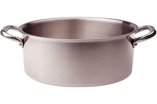 Pentole Agnelli ALIX104ALIN16 Hoher Auflauf mit 2 Stahlgriffen, Aluminium-Stahl-Trilaminat zur Induktion, 16 cm von Baldassare Agnelli