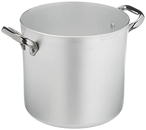 Pentole Agnelli Profi-Aluminium 3 mm, hoher Topf mit zwei Griffen 20 cm silber/schwarz von Baldassare Agnelli