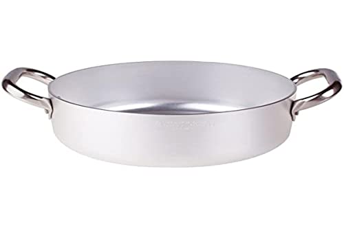 Pentole Agnelli ALMA10630 Professionelle Aluminiumpfannen 3 mm, niedriger Auflauf mit 2 Griffen, 7,4 l von Baldassare Agnelli