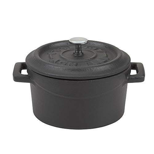 Pentole Agnelli COGHSRP10414M Slowcook-Auflauflinie aus Gusseisen, 14 cm, 0,8 l, Mattschwarz von Baldassare Agnelli