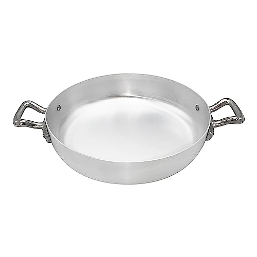 Pentole Agnelli Linie Family Cooking Aluminium Pfanne mit Zwei Griffen, Metall, Silber/schwarz, 22 cm von Pentole Agnelli