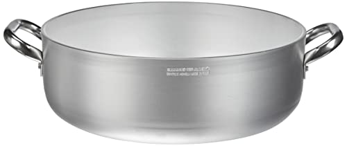Töpfe Agnelli Casserole Zylindrische, Nieder, Radiant, Aluminium, Dicke 5 mm, mit 2 Griffen aus Stahl von Baldassare Agnelli