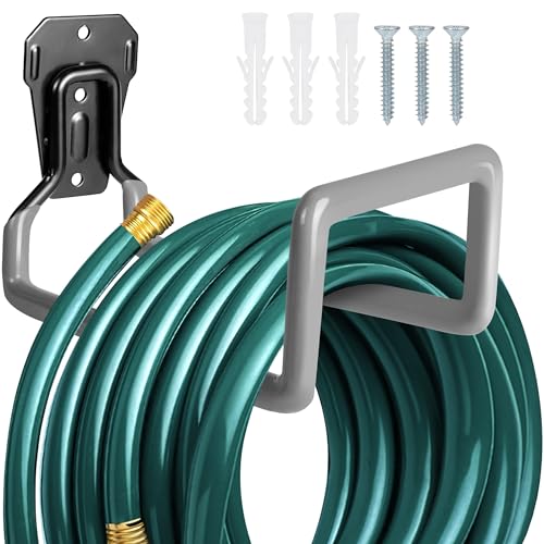 PeoMev Gartenschlauchhalter – Metall-Gartenschlauchtrommel, Wandmontage, Wasserschlauchhalter für den Außenbereich, robuster Schlauchaufhänger für Wasserschlauchaufbewahrung von PeoMev