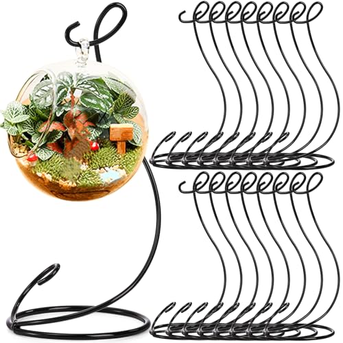 Peohud 16 Stück 22,9 cm Eisen Deko Glaskugelständer für Luftpflanzen Terrarium Hexenkugel Schwarz von Peohud