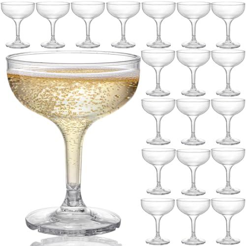 Peohud 20 Stück Champagner Kelch Gläser, 147ml Unzerbrechliche Champagnerschalen aus Acryl,Wiederverwendbare Champagnerbecher für Party, Zuhause, Bar, Hochzeit, Picknick von Peohud