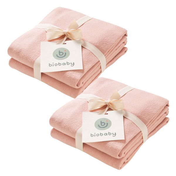 People Wear Organic Biobaby Moltondecke 2 x 2er-Pack (4 Stück), 100% Baumwolle (kbA), 80x80cm von People Wear Organic
