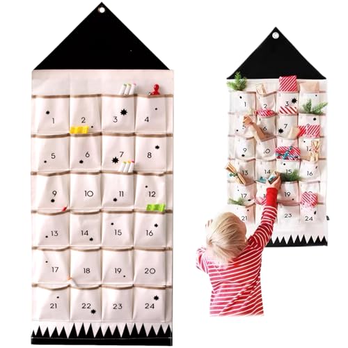 Adventskalender 2024, Fabric Advent Calender mit Taschen 24 -Tage -Leere Kalender, um 20x48in Wand zu füllen, wiederverwendbares DIY 2024 für Zuhause, Büro, wiederverwendbar Adventskalender 2024, Fabric Advent Calender mit Taschen 24 -Tage -Leere Kalender, um 20x48in Wand zu füllen, wiederverwendbares DIY 2024 für Zuhause, Büro, wiederverwendbar von Peosaard