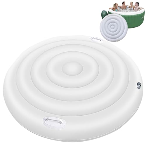 Aufblasbare Whirlpool-Abdeckung, Whirlpool-Abdeckung, 5,4 Fuß aufblasbare Whirlpool-Abdeckung mit Griff, tragbarer winddichtem, schneebeichten, schneckensicheren Whirlpool-Abdeckungsschutz für runde von Peosaard
