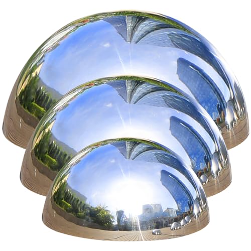 Blicke Bälle für Gärten, 3 Stcs Garten schauen Ball Hälfte rund Blaukugel 4 '', 6 '' & 8 '' Edelstahl Blick auf den reflektierenden Spiegel Big Shiny Bugs Hohlkugeln schwimmende Hemisphäre für Teichp Blicke Bälle für Gärten, 3 Stcs Garten schauen Ball Hälfte rund Blaukugel 4 '', 6 '' & 8 '' Edelstahl Blick auf den reflektierenden Spiegel Big Shiny Bugs Hohlkugeln schwimmende Hemisphäre für Teichp von Peosaard