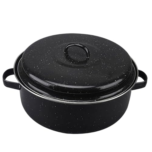 Emaille-Röstenpfanne mit Deckel, umfasst Handschuhe, Clips, Netze, wasserfüllbare rostbesichtige Roaster-Ofen für Hauskost/9.5 Emaille-Röstenpfanne mit Deckel, umfasst Handschuhe, Clips, Netze, wasserfüllbare rostbesichtige Roaster-Ofen für Hauskost/9.5 von Peosaard