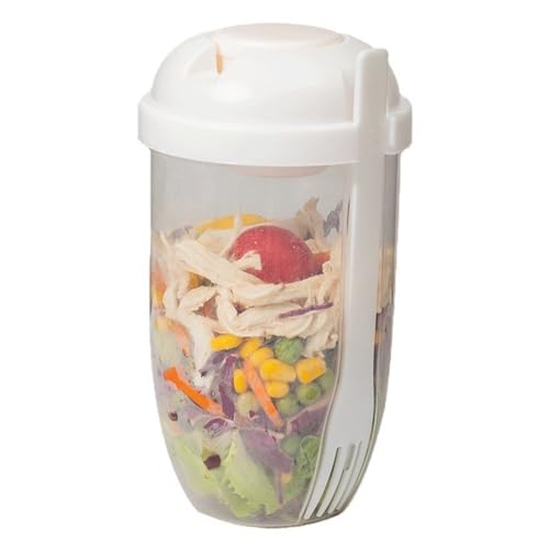 Frischer Salatbecher -Salat -Dressing -Behälter für Salatmahlzeiten Shaker Salat -Dressing für Mittagessen weiß, Salat -Dressingbehälter, um zu gehen von Peosaard