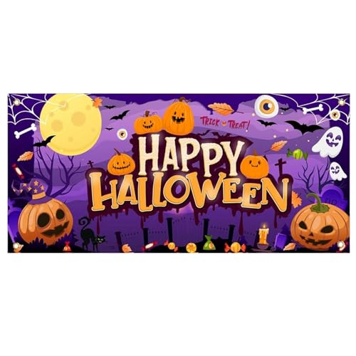 Halloween -Banner, Halloween Garagentorabdeckung, 13x6ft große Garagentordekorationen, hängende Kürbisabdeckung für gruselige Party -Wandhof, Dekorationen, Dekorationen von Peosaard