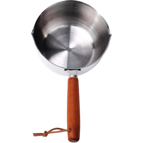 Kleine Saucenwanne, 500 ml Mini -Topf -Butterwärmer mit Holzgriff und Hängeseil, Saucepfanne aus Edelstahl mit Gusssput Kleine Saucenwanne, 500 ml Mini -Topf -Butterwärmer mit Holzgriff und Hängeseil, Saucepfanne aus Edelstahl mit Gusssput von Peosaard