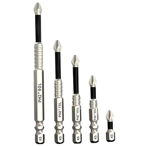 Magnetschraubendreherbits, hoher Magnetschraubendreher -Bohrer -Bit -Set (5pcs), Lebenssparten -Bohrer, Haltbarkeitssatz hoher Härte für Zuhause, Bit von Peosaard