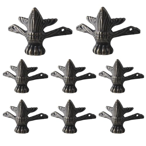 Möbel -Eckwächter, 8 Stcs Messing Eckschutz Retro Bronze Beschützer mit schnitzrostbeständigen dekorativen Klammern für Möbel, Schmuckschachtel, Heimatdekoration von Peosaard