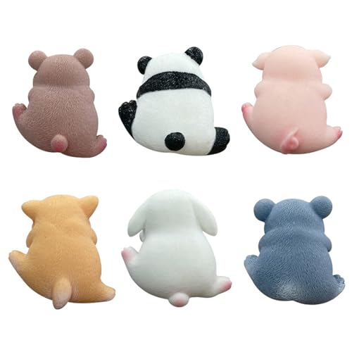 Peosaard 3D -Handwerk Figur Computer Monitor Dekor, 6pcs Cartoon Tierfiguren Dekor für Computermonitor, Mini -Schreibtisch Maskottchenharz Crafts für Home Office Car Central Control Screen von Peosaard