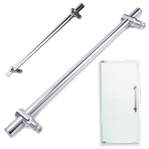Glasduschentürgriff, Duschtürgriff, verstellbares Schiebglas mit einem Handtuchstange, Aluminiumlegierungersatz für Innen- und Außenbad von Peosaard