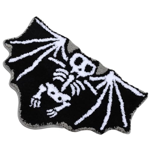 Peosaard Halloween-Badematte, Skelett Nicht-Rutschteppich für Badezimmer, Küche, Schlafzimmer, sicheres weiches Bodendekor/ 30x21in von Peosaard