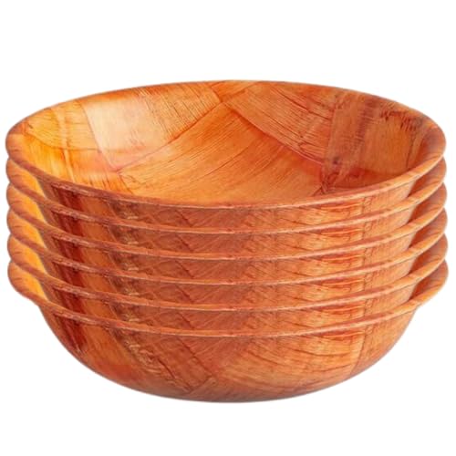 Peosaard Holzschüssel, 6pcs runde Holzschalen, wiederverwendbare rustikale Schüssel, 6-Zoll-Mehrzweck-Holzschalen für Essen, Obst, Salat, Suppe und mehr von Peosaard
