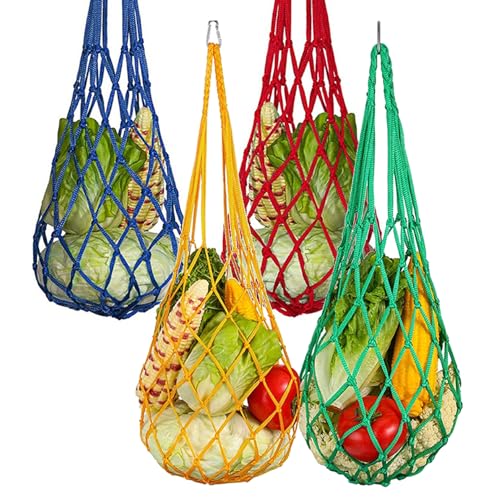 Peosaard Hühnerfutterautomaten, 4pcs Hängende Hühnerfuttermittel, Geflügelfruchthalter Spielzeug mehrfunktions Gemüse-Mesh-Beutel für Geflügel, Hühner, Ente, Accessoires von Peosaard