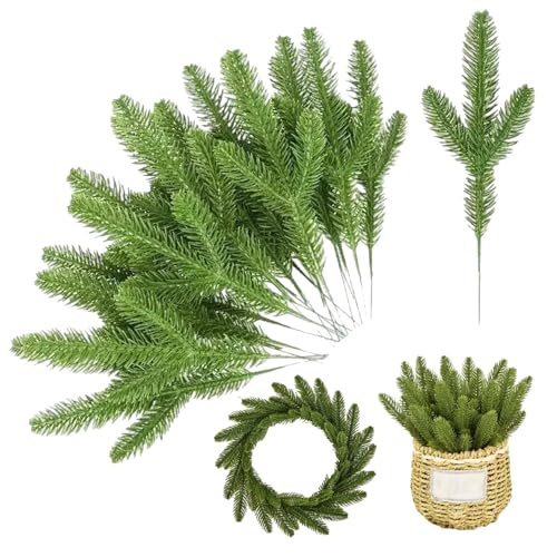 Peosaard Künstliche Kiefernzweige, 100pcs Real Touch Greeny Picks für Kranz Vase DIY Decor/ 11 Zoll Peosaard Künstliche Kiefernzweige, 100pcs Real Touch Greeny Picks für Kranz Vase DIY Decor/ 11 Zoll von Peosaard