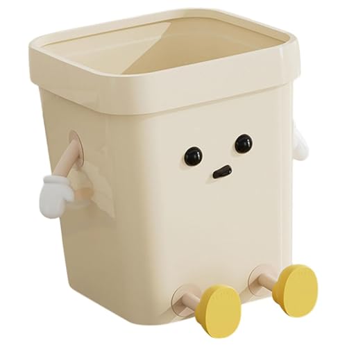 Peosaard Netter Mülleimer, 16l Cartoon PP Plastikabfallbehälter mit Augen und Beinen, offener Oberkorb für Küche, Badezimmer, Büro, Schlafzimmer Peosaard Netter Mülleimer, 16l Cartoon PP Plastikabfallbehälter mit Augen und Beinen, offener Oberkorb für Küche, Badezimmer, Büro, Schlafzimmer von Peosaard
