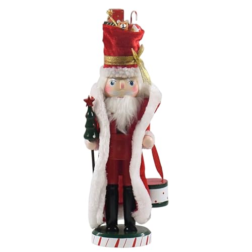 Peosaard Nussknacker Weihnachtsdekor, 14 Zoll Holz Weihnachtsklaus -Figuren für Regale Tische Festliche Feiertage (Stil 1) von Peosaard