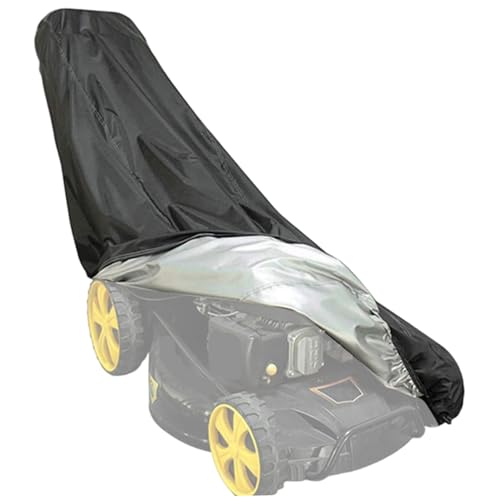 Peosaard Rasenmäherabdeckung, Push -Mäherabdeckung 74x39x25 Zoll Silber beschichtet 210d Rasenmäher mit wetterfestem Rasenschutzschutz für Kordelmessgeräte für außen, wasserdicht von Peosaard