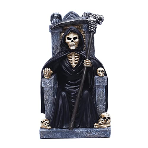 Peosaard Sensenmut -Statue, Halloween -Todesstatue Sense Reaper Harz Skelett Desktop Dekoration Handwerk, Harz Tod von Peosaard