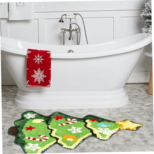 Peosaard Weihnachtsteppich, Weihnachtsbad-Teppich 16x24 Zoll Weihnachtsbaumbäume Nicht rutschfestes weiches und lebendiges dekoratives für Zuhause, Toilette, Büro und mehr, Dekorationen, Dekorationen von Peosaard